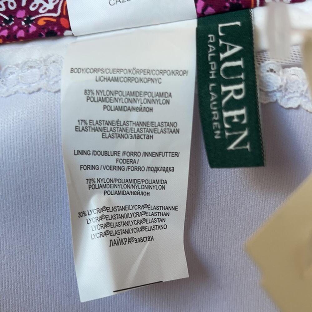 0250 NWT LAUREN Ralph Lauren PINK BANDEAU BIKINI TOP - Picture 7 of 8